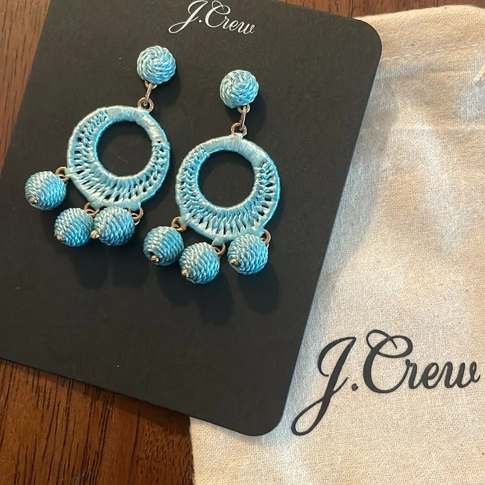 J. Crew Raffia-wrapped triple drop earrings - Picture 5 of 5